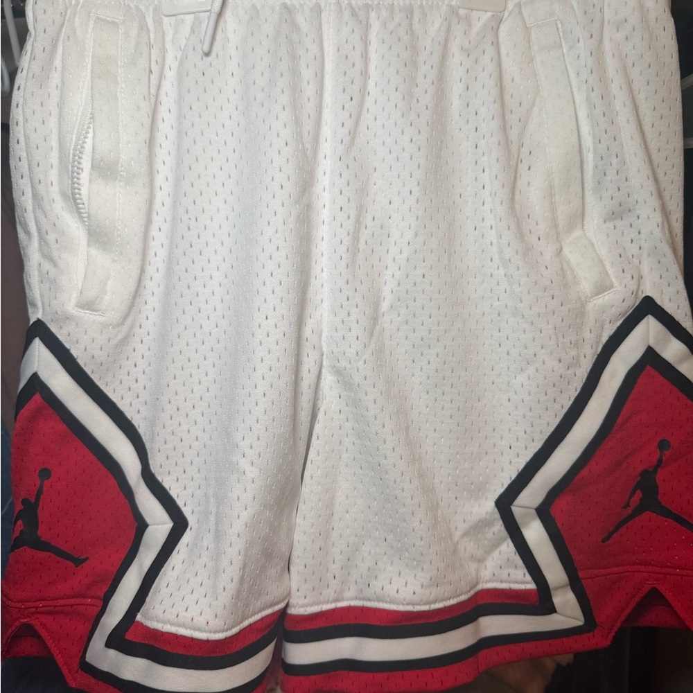 Jordan White and Red Athletic Basketball Shorts